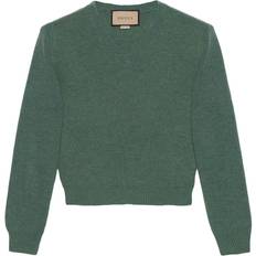 Gucci Men Jumpers Gucci V-neck wool jumper men Wool Green