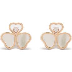 Rose Gold Earrings Chopard 18kt rose gold Happy Hearts Wings diamond and mother-of-pearl stud earrings women 18kt Rose Gold/Diamond/Mother of Pearl One