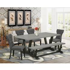 Multicolored Dining Sets East West Furniture X026BR202-7 Dining Set