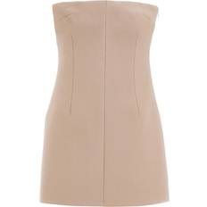 Ferragamo Short Dresses Ferragamo bustier mini dress women Virgin Wool/Rayon Neutrals