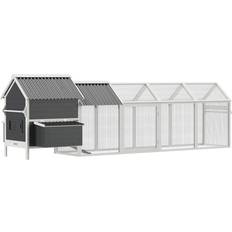 Pawhut 162" Extra Large Chicken Coop with Quail Hutch