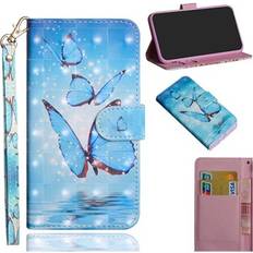 MTP Products Wonder Series Samsung Galaxy S20 FE Pung med Stativ Blå Sommerfugl