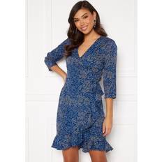 Blå Kjoler Vero Moda Henna 3/4 Wrap Dress Sodalite Blue