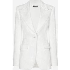 Stretch Blazers Dolce & Gabbana Floral brocade Turlington blazer white