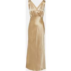 Khaite Milo Silk Charmeuse Midi Dress - Neutrals