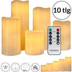 Plástico Velas LED Monzana Velas Set De 10 Temporizador Incl. Mando Batería 10 Modos Vela LED