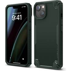 Apple iPhone 14 Bumpers Elago Armor Compatible with iPhone 14 Case 6.1 Inch US Military Grade Drop Protection, Heavy-Duty Protective Case, Carbon Fiber Texture, Tough Rugged Design, Shockproof Bumper Cover Dark Green