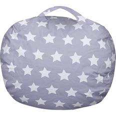 Gray Beanbags Posh Creations Stuffed Animal Storage Bean Bag Chair Cover Canvas Stars