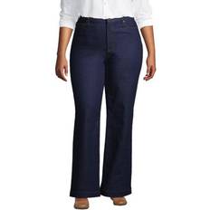 Lands' End Recover Wide Leg Jeans - High Waisted Women Blue