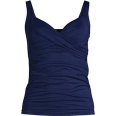 Blu Tankini Lands' End V-Neck Wrap Tankini Top - Blue