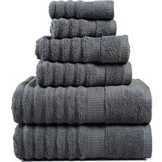Ribbed Space Grey Towels Set