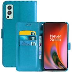 CaseOnline Wallet Cover 3-kort OnePlus Nord 2 5G Lyseblå