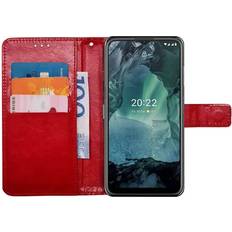 CaseOnline Wallet cover 3-kort Nokia G11 Rød