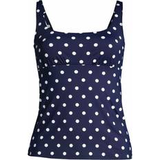 Blu Tankini Lands' End Square Neck Tankini Top, Women Blue