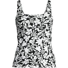 Tinta unita Tankini Lands' End Square Neck Tankini Top, Women - Black