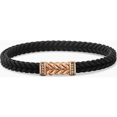 David Yurman Brown Bracelets David Yurman Chevron Bracelet in Black Rubber with 18K Rose Gold and Cognac Diamonds, 6mm Men's Cognac Diamond/Black Rubber