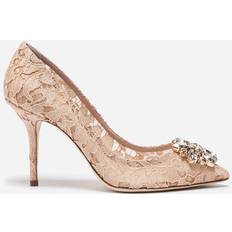 Viscose Hakken & Pumps Dolce & Gabbana Belluci Pumps With Brooch Pink