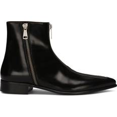 Dolce & Gabbana Men Ankle Boots Dolce & Gabbana leather zip-detail ankle boots men Calf Leather/Calf Leather/Goat Skin/Leather/Silk/Rayon Black