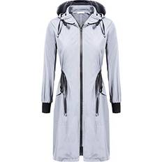 Grey Rain Jackets & Rain Coats Elesol Long Rain Coats for Women - Adults