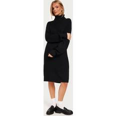 Mies - Yksivärinen Mekot Object Mekko ObjMalena L/S Rollneck Dress - Musta