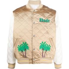 Tencel Jackets Rhude satin bomber jacket men Polyester/Elastane/Polyester/Polyester/TENCEL Brown