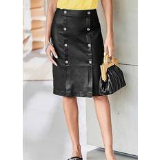 Gold - Midi Skirts Heine High Waist Faux Leather Skirt