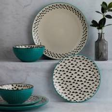 Dinner Sets Dunelm Global Teal 12 Dinner Set 12pcs