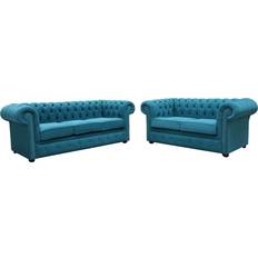 Turquoise Sofas Blue Chesterfield 3+2 Cantare Sofa