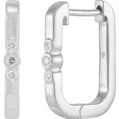 Silpada Silpada 'Circle In Square' Sterling Silver Diamond Hoop Earrings White