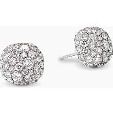 David Yurman White Gold Earrings David Yurman Cushion Stud Earrings in 18K White Gold with Diamonds, 8mm Women's One