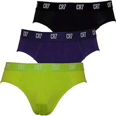 CR7 Underwear CR7 CR7 Men's 3-Pack Classic Logo Briefs, Purple/Lime/Black Purple/Lime/Black