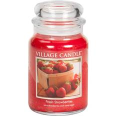 Village Candle Fresh Strawberries Large Glass Apothecary Scented Candle