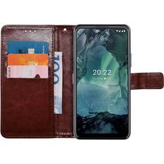 CaseOnline Wallet cover 3-kort Nokia G11 Brun