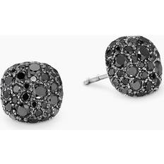 David Yurman White Gold Earrings David Yurman Cushion Stud Earrings in 18K White Gold with Black Diamonds, 8mm Women's One