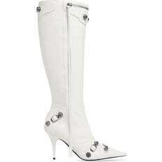 Balenciaga High Boots Balenciaga Cagole 90mm knee-high boots women Leather/Lambskin White