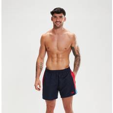 Swimming Trunks Speedo Mens Hyperboom Splice Swimhorts in Navy Red