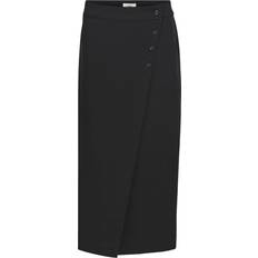 Object S Skjørt Object Omslagsskjørt Long Wrap Skirt Svart