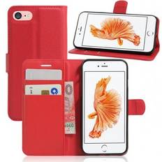 Skal-man Plånboksfodral iPhone SE 2020 Röd med Ställfunktion