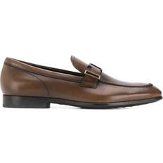 Tod's Men Shoes Tod's Tod's T logo leather loafers men Leather/Leather/Rubber Brown