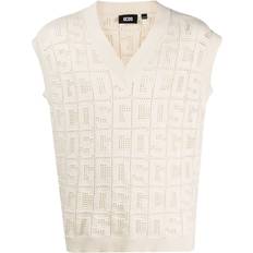 Acrylic Vests GCDS monogram macramé gilet men Acrylic/Cotton Neutrals