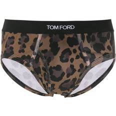 Brown Men's Underwear Tom Ford leopard cotton briefs men Cotton/Spandex/Elastane Brown