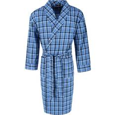 3XL Robes Hanes Men's Lightweight Woven Robe Tall Sizes Blue Plaid 3XLT/4XLT