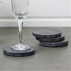 Gold Coasters Sifcon Set of 4 Round Gold Inlay Coaster