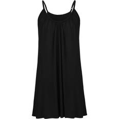 Black - Elastane/Lycra/Spandex Nightgowns Voland Nature Womens Plus Size Nightgown Sleeveless Sleepwear Modal Cotton Sleepshirts - Black