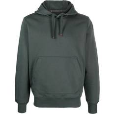 Parajumpers Men Sweaters Parajumpers logo-patch cotton blend hoodie men Cotton/Polyester Green