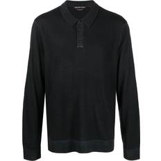 Wool Polo Shirts Michael Kors Long sleeved polo shirt BLACK