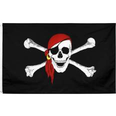 Shein 3x5 Ft Pirate Flag, Red Bandana Pirate