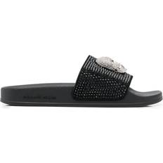 Slides Philipp Plein Skull strass pool slides women Rubber/Acrylic/Rubber Black