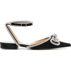 Ballerinas Mach & Mach Double Bow satin ballerina shoes women Calf Leather/Calf Leather/Silk/Crystal Black