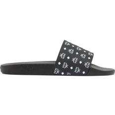 MCM logo-print single-strap slides men Rubber/Rubber/Rubber Black